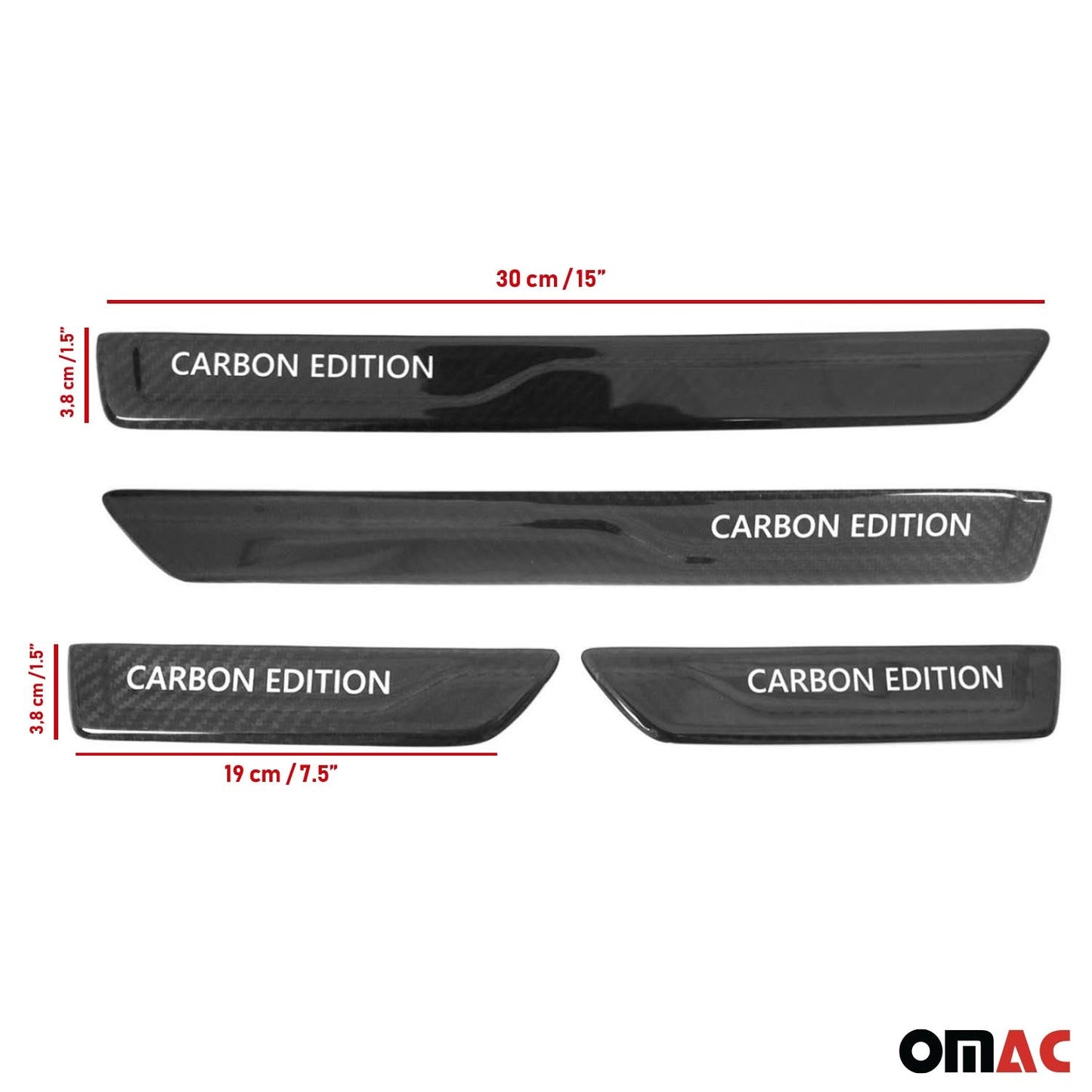 Ornamente prag uși, fibră de carbon, negre, set 4 piese pentru VW Arteon