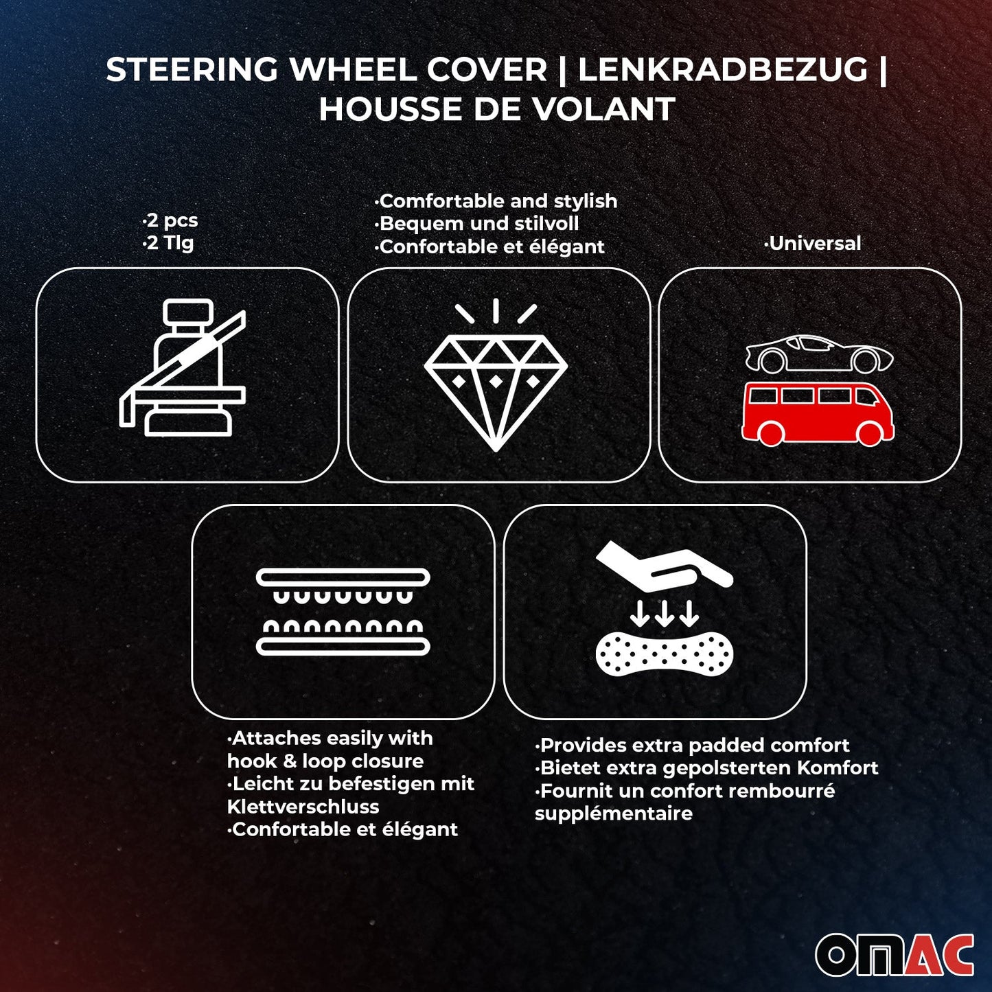 SPARCO Lenkradbezüge Schulterpolster Satz Universal Lenkradschutz Schwarz Blau