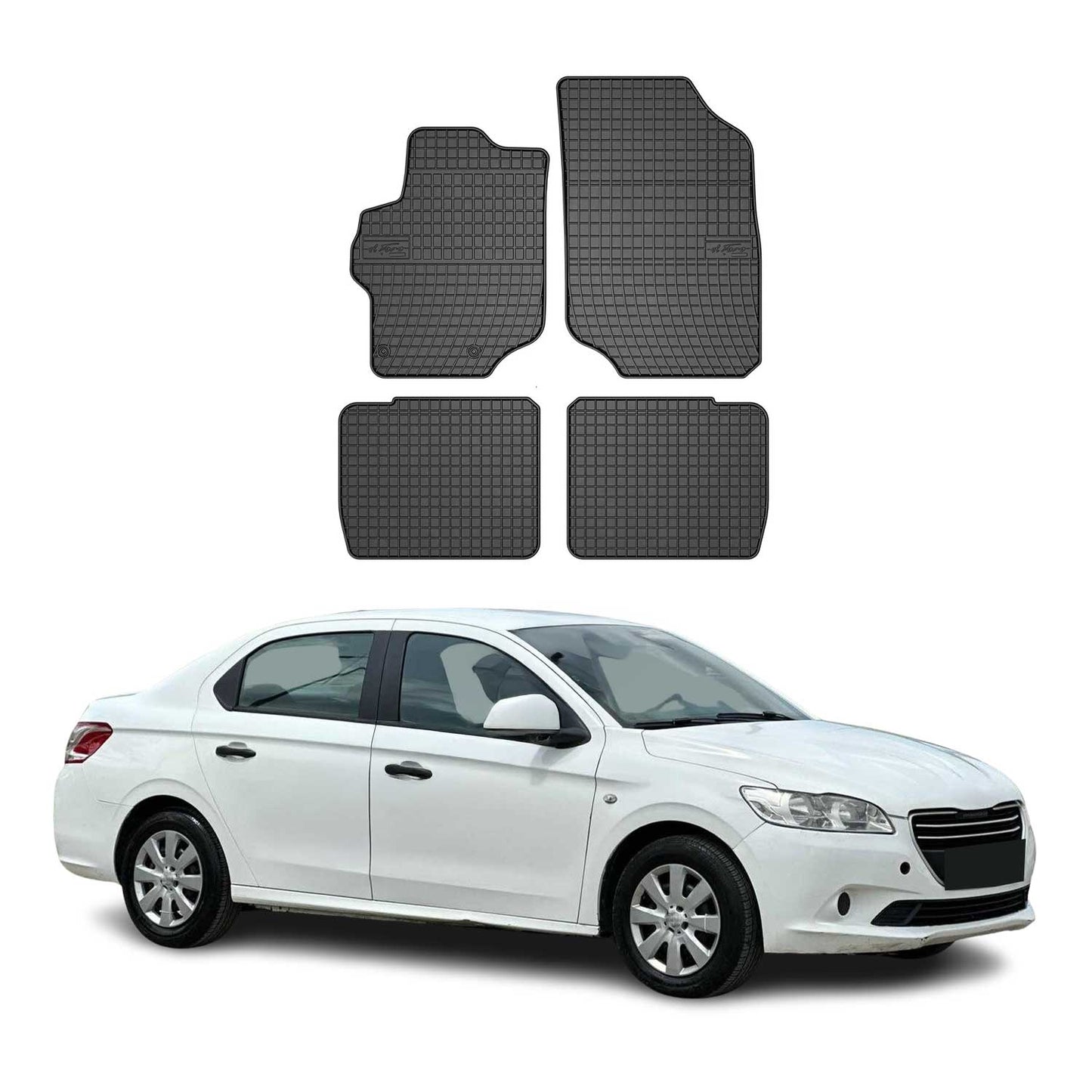 2012-2019 Peugeot 301 Fußmatten TPE Schwarz 4 tlg