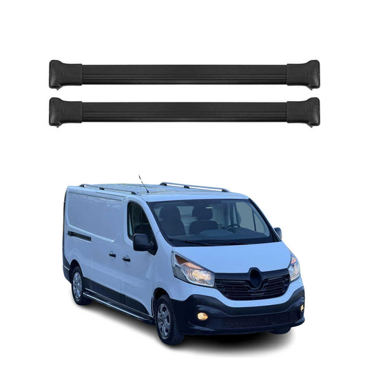 Portbagaj de plafon pentru Renault Trafic 2014-2025 75kg aluminiu negru 3 buc
