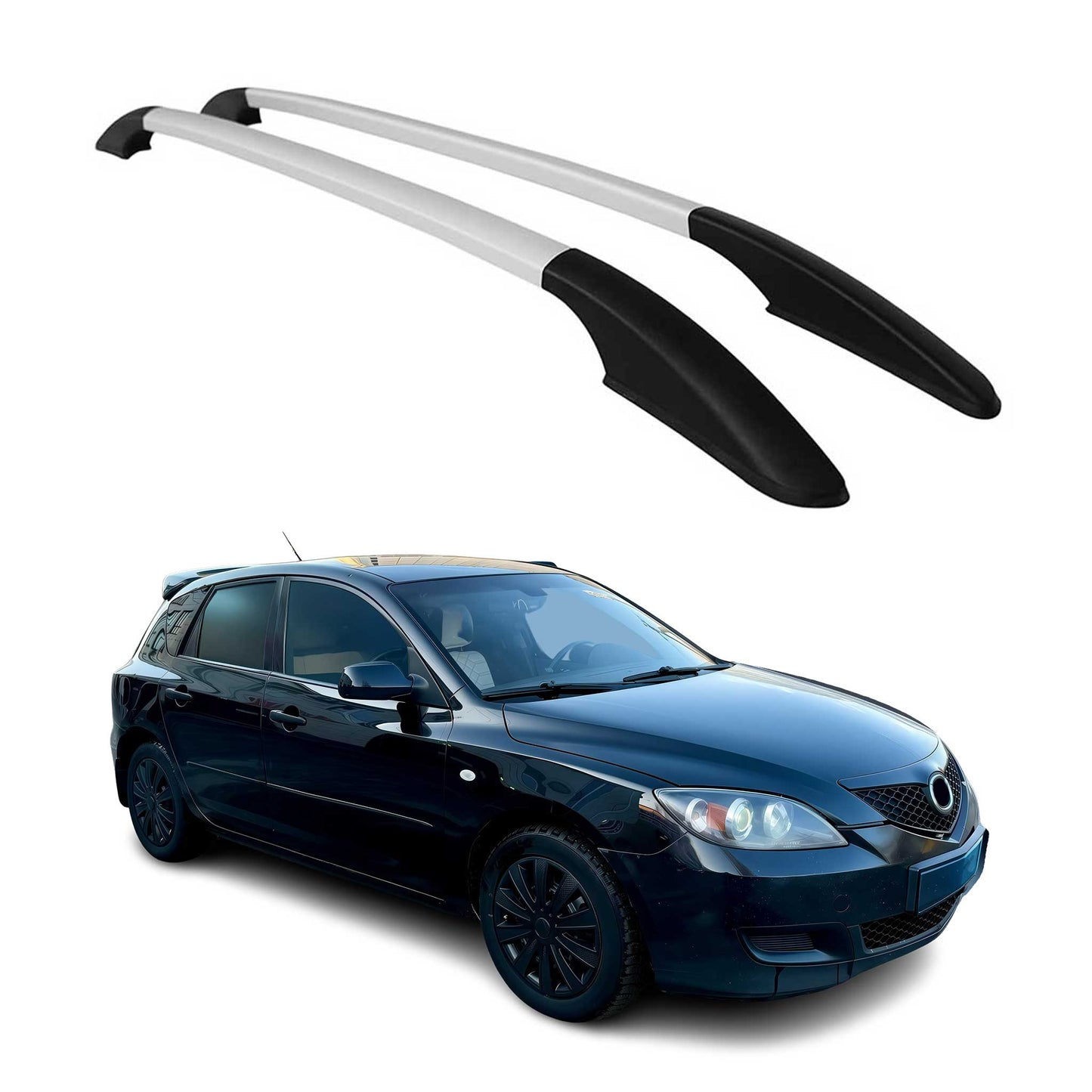 Aluminium Dachreling Relingträger für Mazda 3 2013-2018 Silber 2x