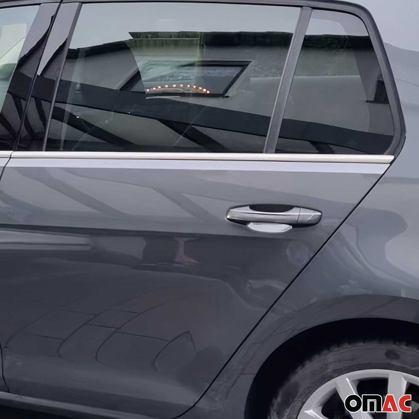 Benzi decorative pentru geamuri pentru VW Golf 2012-2019, oțel inoxidabil periat, cromate, set 4 piese