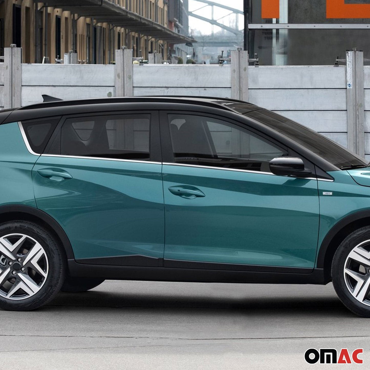 Benzi decorative pentru geamuri pentru Hyundai Bayon 2021-2025, oțel inoxidabil cromat, 8 bucăți