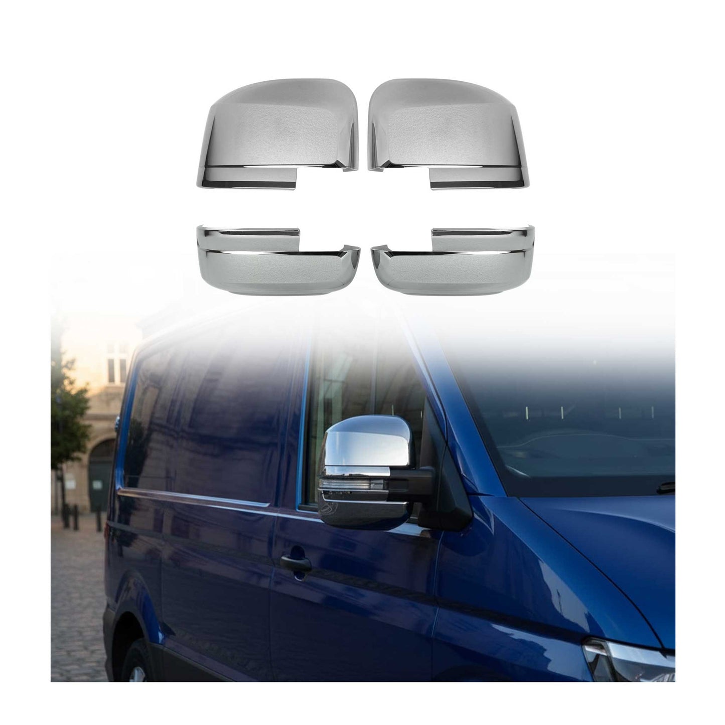 Spiegelkappen Spiegelabdeckung für VW Crafter 2017-2025 Chrom ABS Silber 4tlg