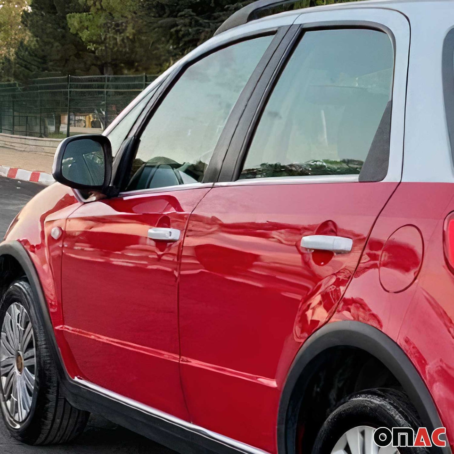 Benzi decorative pentru geamuri Suzuki SX4 2013-2025, oțel inoxidabil cromat, 4 bucăți