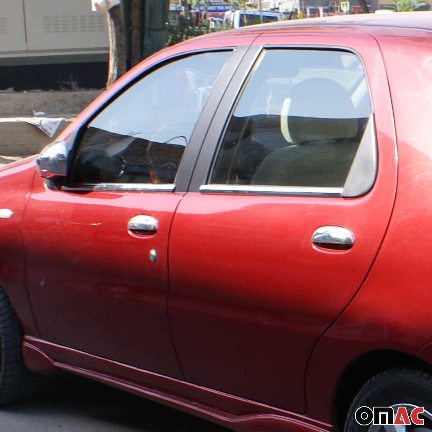Ornamente/ramă geam pentru Fiat Siena 1995-2004, oțel inoxidabil, cromat, 4 bucăți