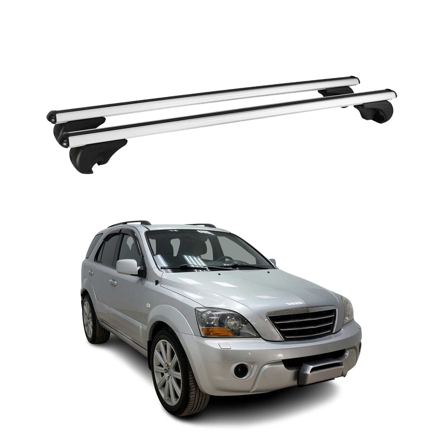 Dachträger Grundtäger für Kia Sorento 2002-2009 75kg Alu Silber 2 tlg