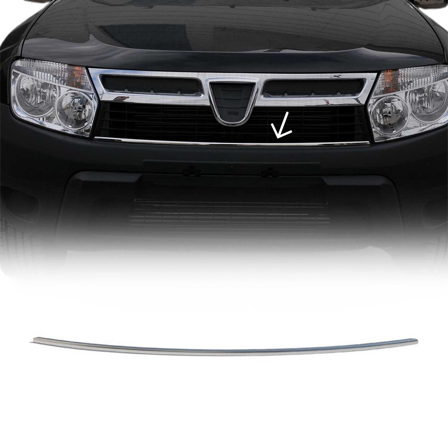 Kühlergrill Leisten Grillleisten für Dacia Duster 2012-2018 Edelstahl Silber