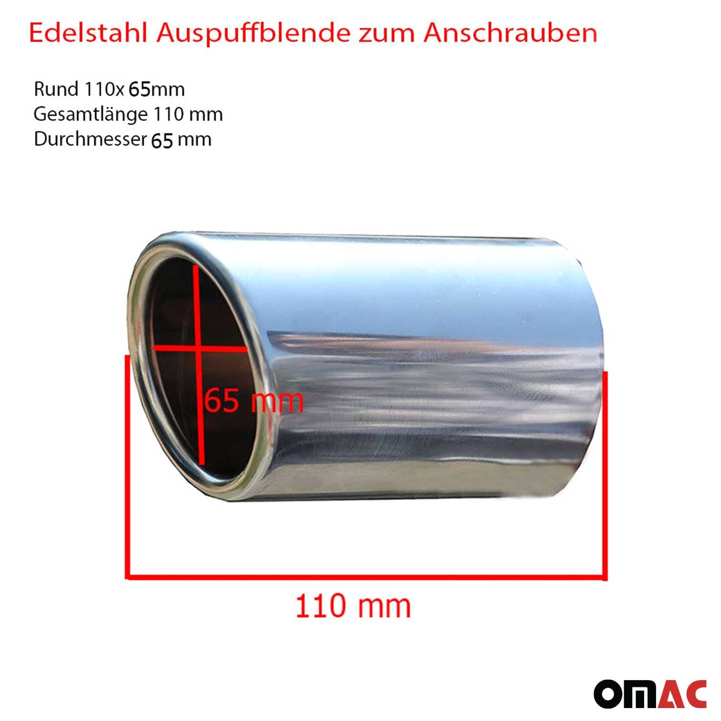 Auspuffblende Endrohr für Mercedes Sprinter W906 2006-2018 Edelstahl