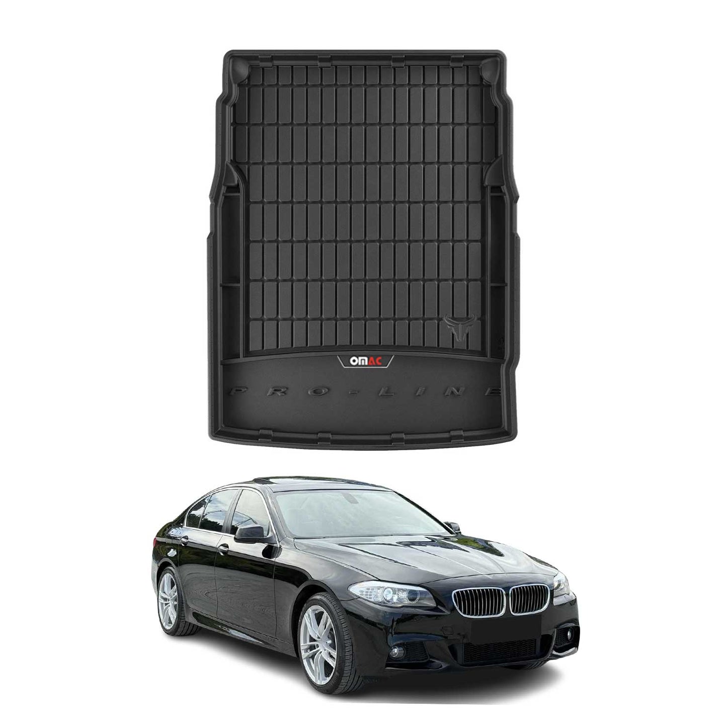 OMAC Gummi Kofferraumwanne für BMW 5er Limo F10 2010-2017 Laderaumwanne Schwarz