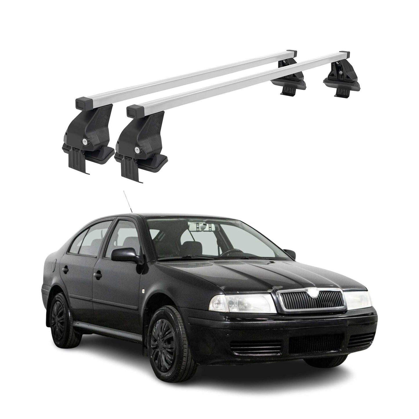 Menabo Dachträger für Skoda Octavia mk2 2004-2008 Pre-FL 4tür 50kg Stahl Grau 2x