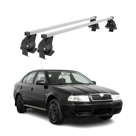 Menabo Dachträger für Skoda Octavia mk2 2004-2008 Pre-FL 4tür 50kg Stahl Grau 2x