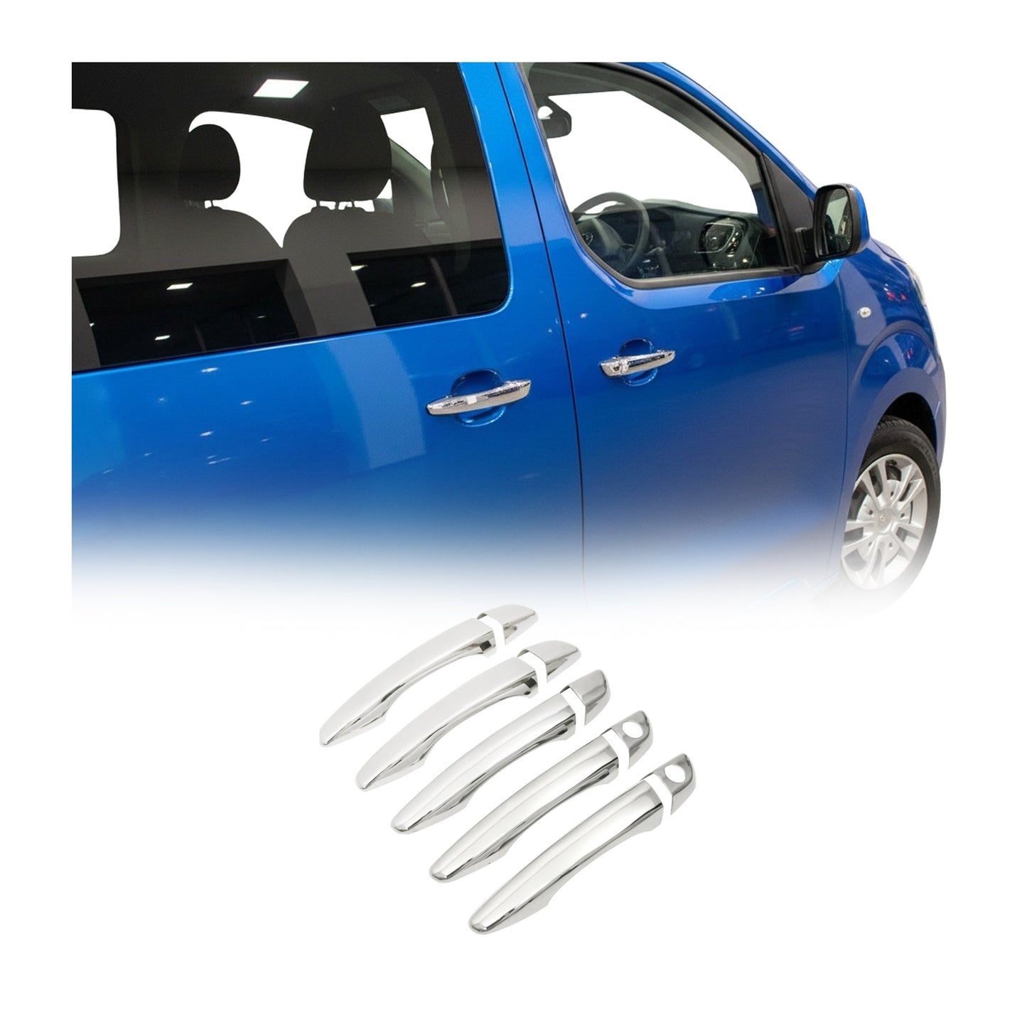 Türgriff Blende Türgriffkappen für Citroen Jumpy 2016-2025 5-Tür Chrom 10x