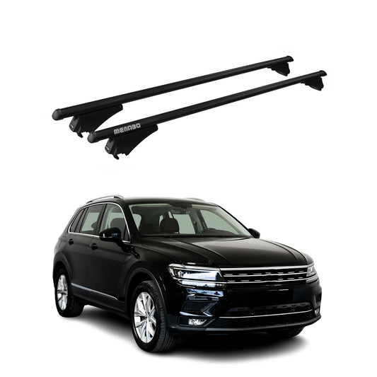 Menabo Dachträger für VW Tiguan Allspace 2016-2024 75kg Alu Schwarz 2x