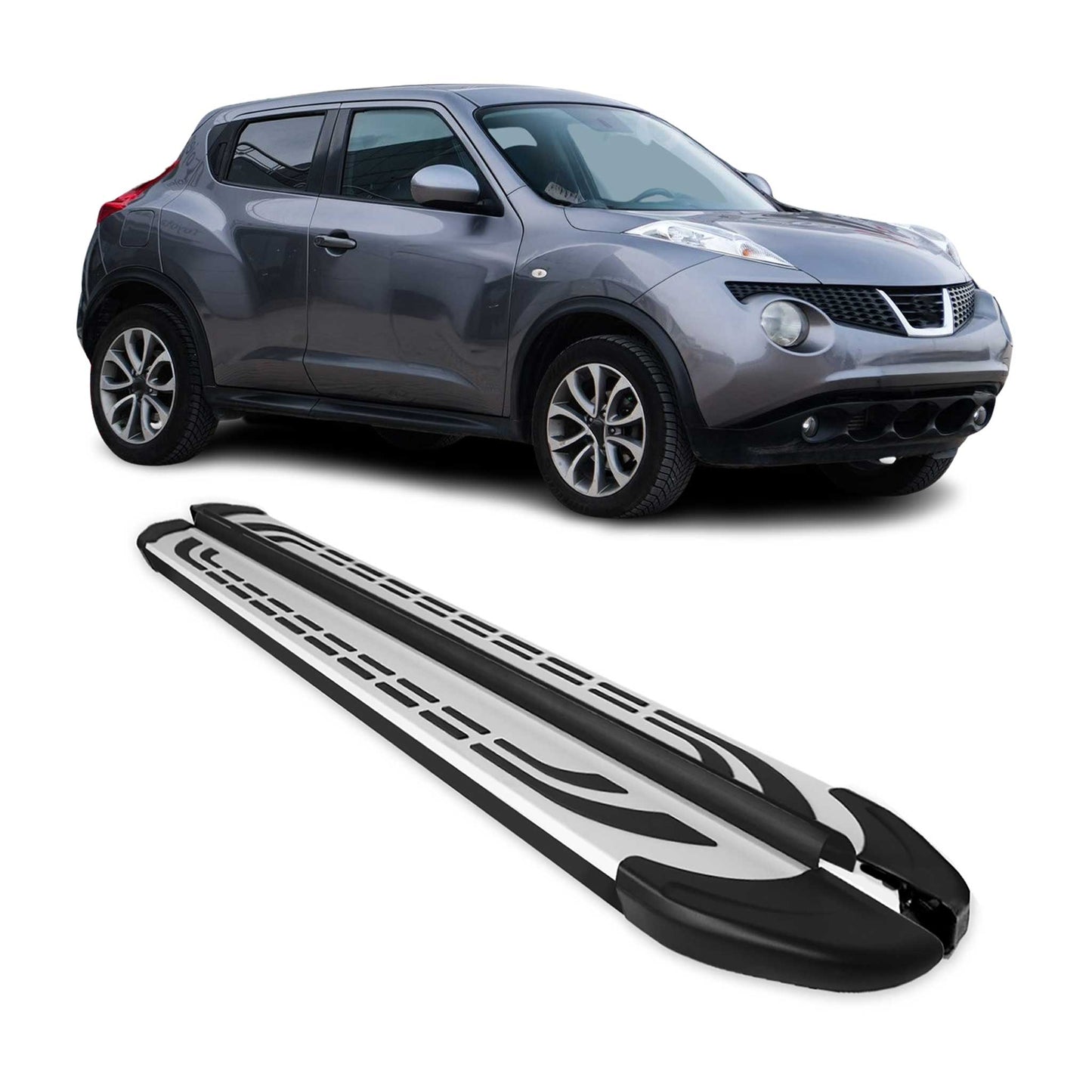 Trittbretter Seitenschweller Seitenbretter für Nissan Juke 2011-2019 Alu Schwarz