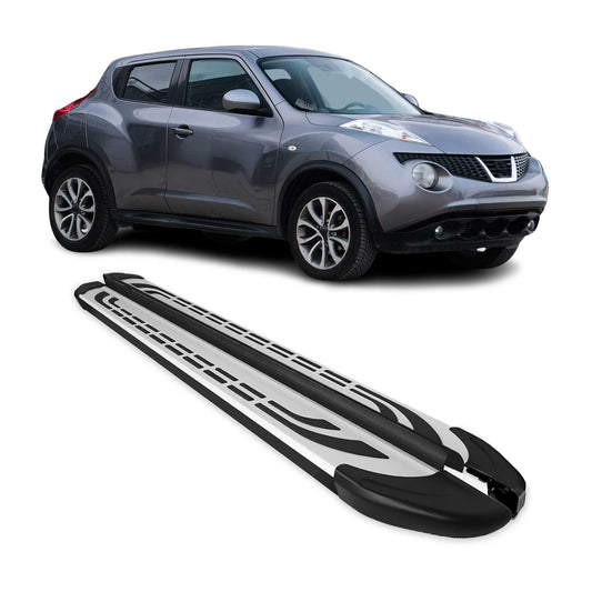 Trittbretter Seitenschweller Seitenbretter für Nissan Juke 2011-2019 Alu Schwarz
