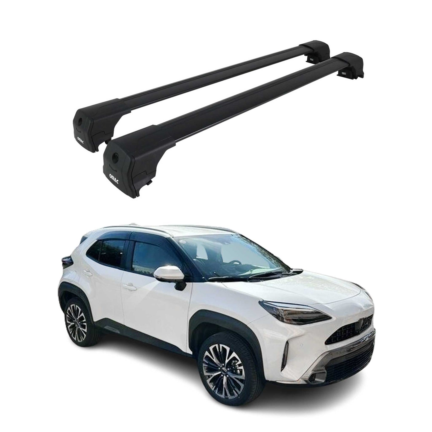 Portbagaj de plafon pentru Toyota Yaris Cross 2020-2025 75kg aluminiu negru 2 buc