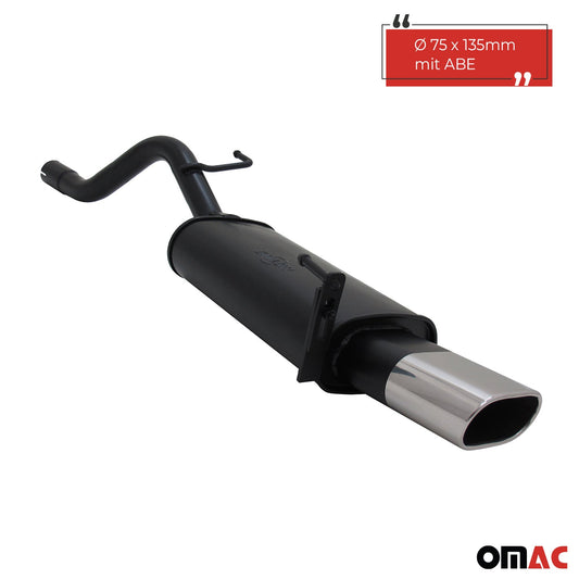 Novus Sportauspuff für Opel Corsa D 135x75mm Endschalldämpfer mit ABE