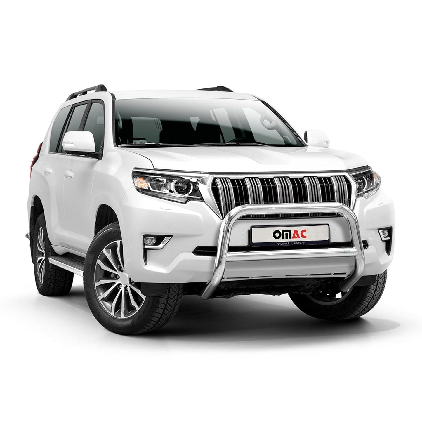 Bară de protecție/buton față pentru Toyota Land Cruiser 150 2017-2022, omologată ABE, argintie