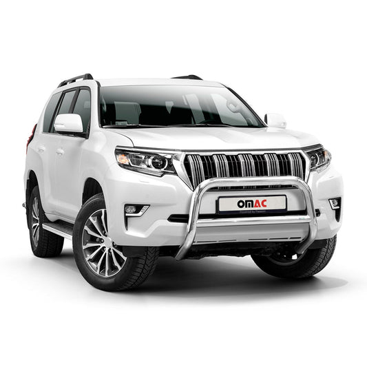 Bară de protecție/buton față pentru Toyota Land Cruiser 150 2017-2022, omologată ABE, argintie
