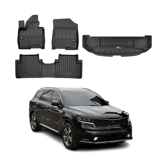 OMAC Fußmatten & Kofferraumwanne Set für Kia Sorento Hybrid 2020-2025 Gummi 4x