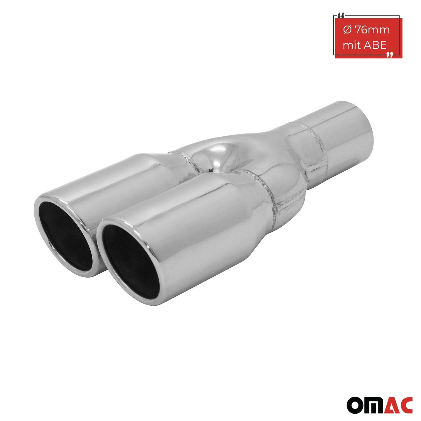 Auspuff Endrohr Edelstahl Y 2x76mm SR-Design Endschalldämpfer mit ABE