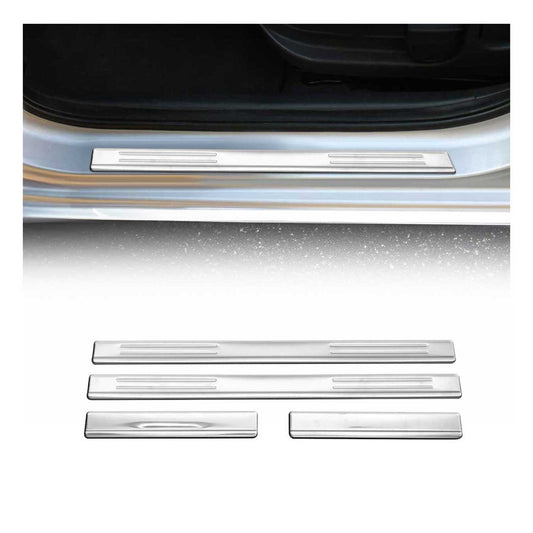 Ornamente prag uși pentru VW Passat B8 2015-2025, oțel inoxidabil, argintiu, set 4 piese