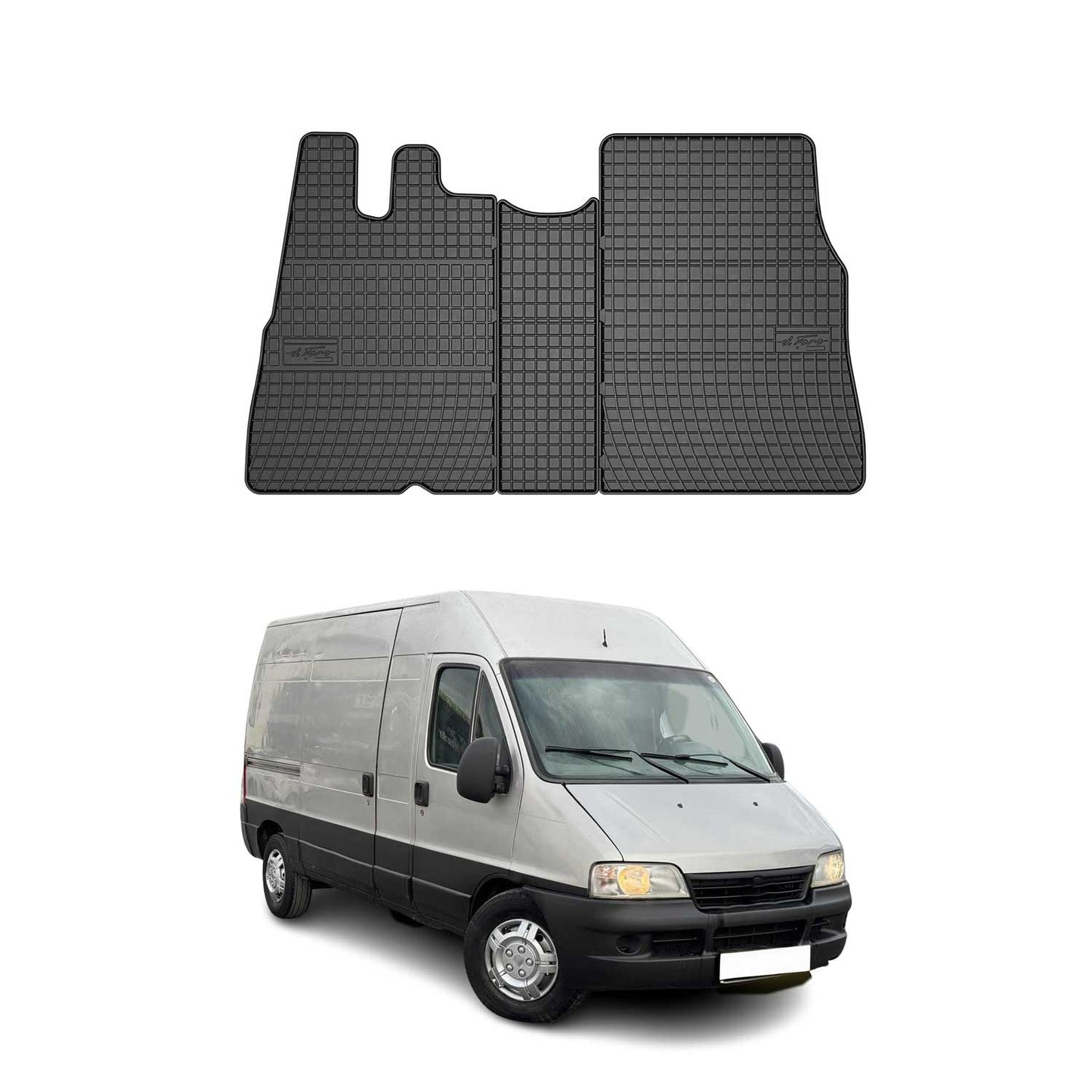 OMAC Gummi Fußmatten für Fiat Ducato 1994-2006 Automatten Gummi TPE Schwarz 3tlg