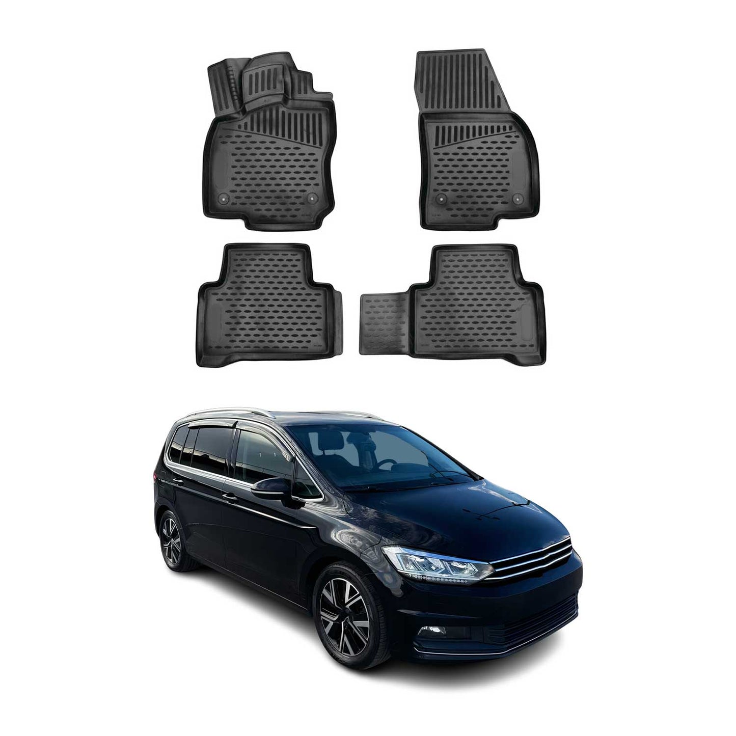 2015-2021 VW Touran Fußmatten TPE Schwarz 4 tlg