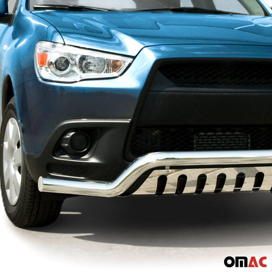 Bară de protecție/buton față pentru Mitsubishi ASX 2010-2013, oțel inoxidabil, omologată ABE, argintiu
