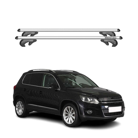 Menabo Dachträger Grundtäger für VW Tiguan mk1 2007-2016 90kg Aluminium Grau 2x