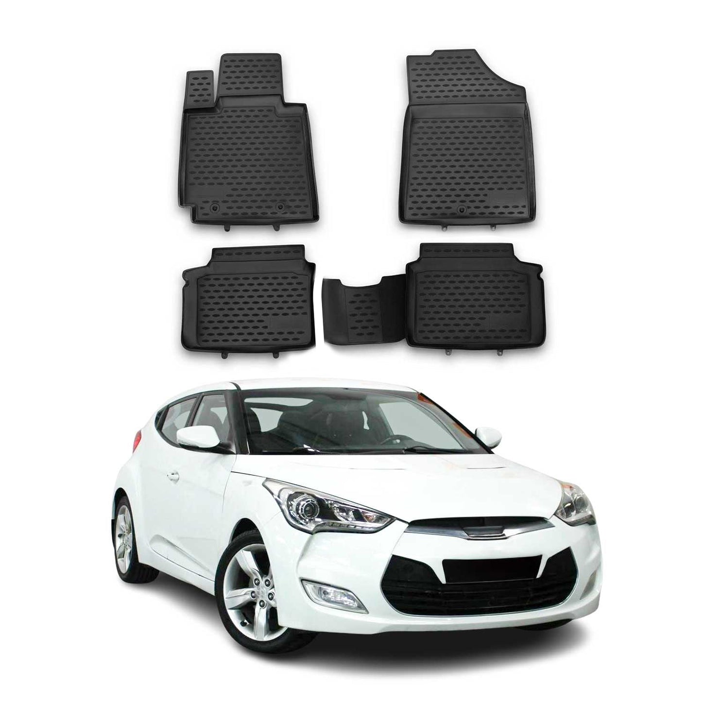2011-2017 Hyundai Veloster Fußmatten TPE Schwarz 4 tlg