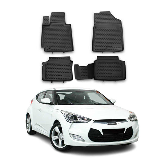 2011-2017 Hyundai Veloster Fußmatten TPE Schwarz 4 tlg