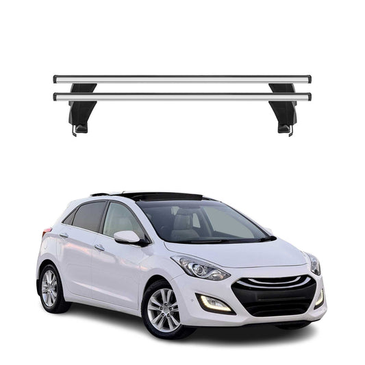 Menabo Dachträger Grundtäger für Hyundai i30 2011-2015 50kg Alu Silber 2 tlg