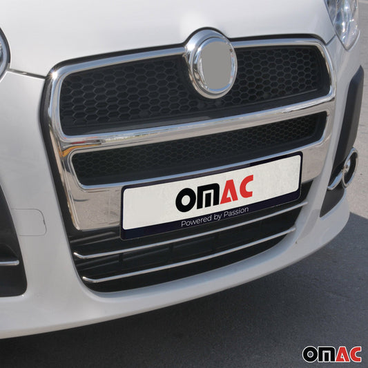 Benzi decorative grilă auto pentru Fiat Doblo 2010-2014, oțel inoxidabil, argintiu, 2 bucăți