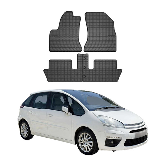OMAC Gummi Fußmatten für Citroen C4 Picasso Grand Picasso 2006-2013 Schwarz 4x