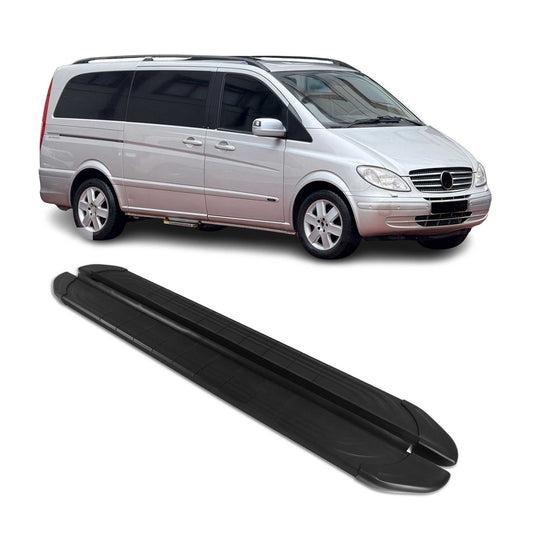 Trittbretter Seitenschweller für Mercedes Viano W639 2003-2014 L3 Alu Schwarz