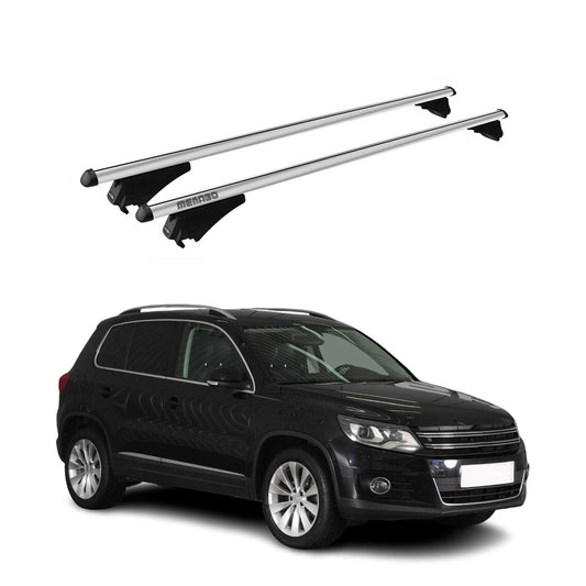 Menabo Dachträger Grundtäger für VW Tiguan Cross 5N 2014-2017 75kg Alu Silber 2x