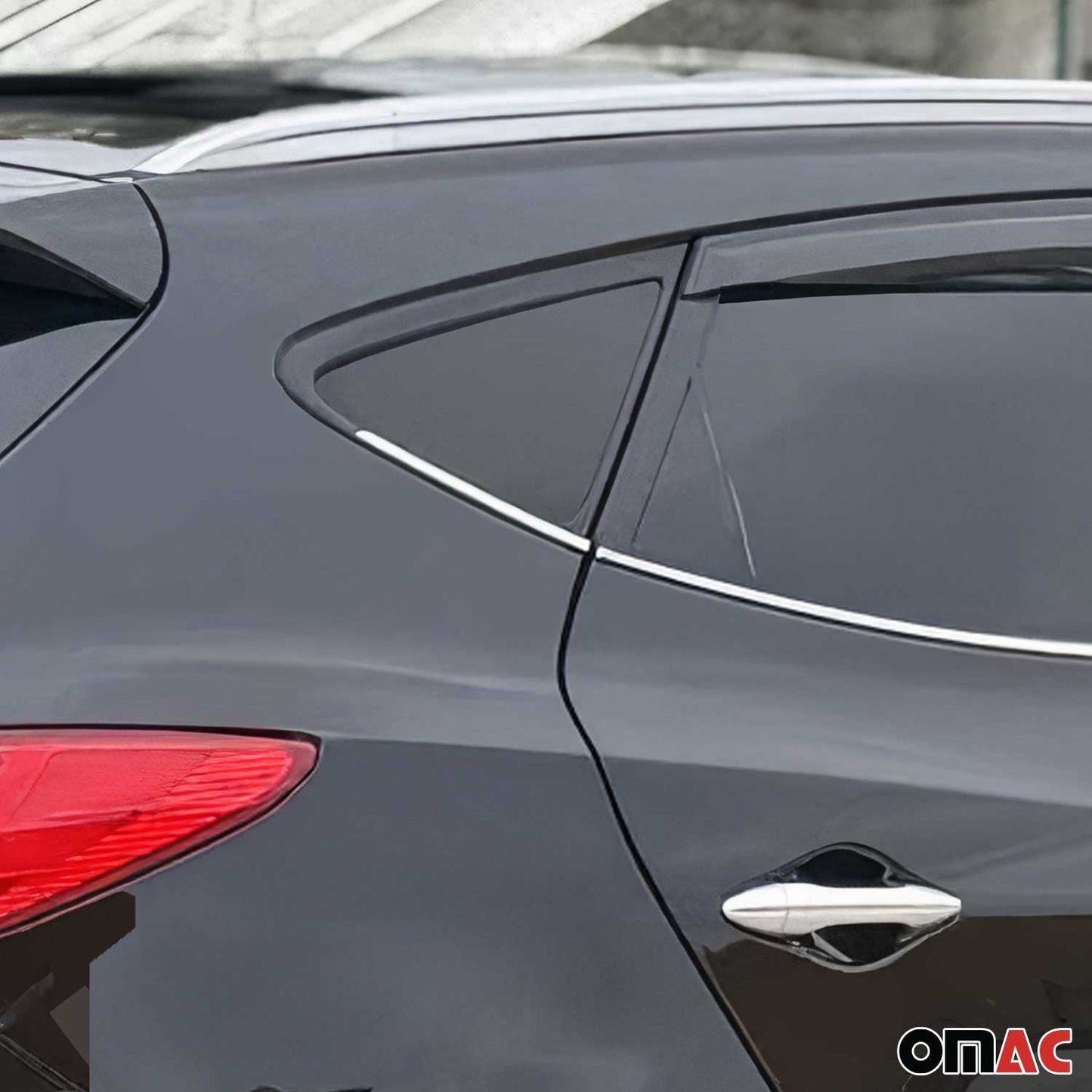 Benzi decorative pentru geamuri pentru Hyundai ix35 2010-2015, oțel inoxidabil cromat, 6 bucăți