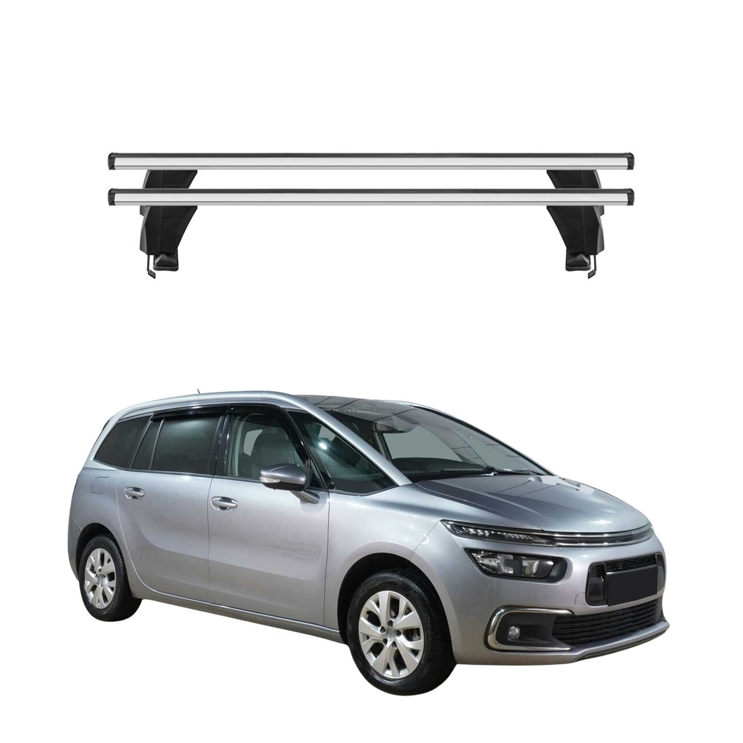 Bagażnik dachowy Menabo do Citroena C4 Spacetourer 2018-2024, 50 kg, srebrny, 2 szt.