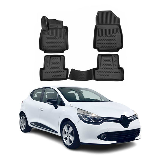 2012-2019 Renault Clio Fußmatten TPE Schwarz 4 tlg