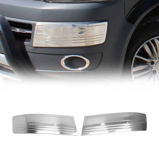 Benzi grilă radiator pentru VW Transporter T5 2009-2015, crom-argintiu, 2x