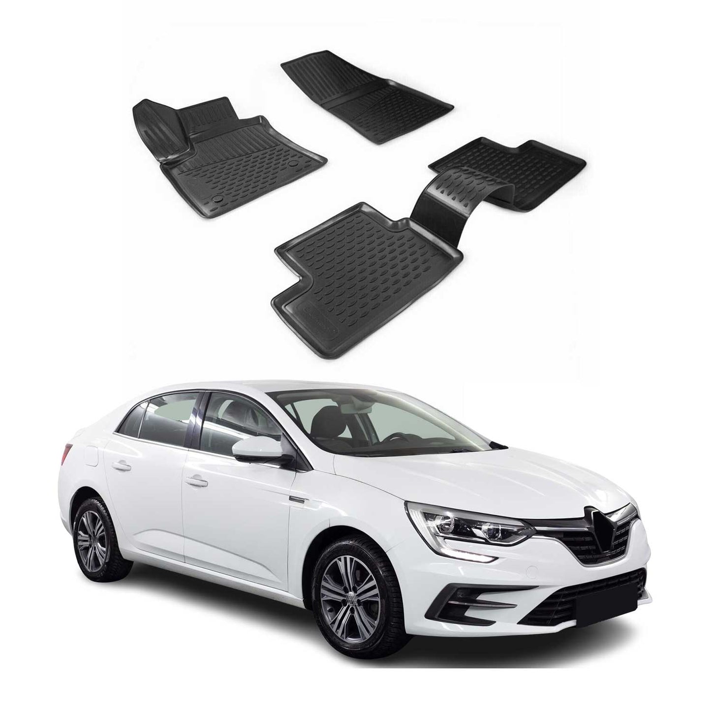 2016-2021 Renault Megane Limo Fußmatten TPE Schwarz 4 tlg