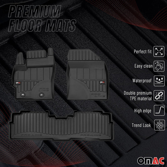 2009-2018 Toyota Verso Fußmatten TPE Schwarz 3 tlg