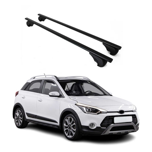 Portbagaj de plafon pentru Hyundai i20 2014-2020 75kg, negru metalic, 2 buc.