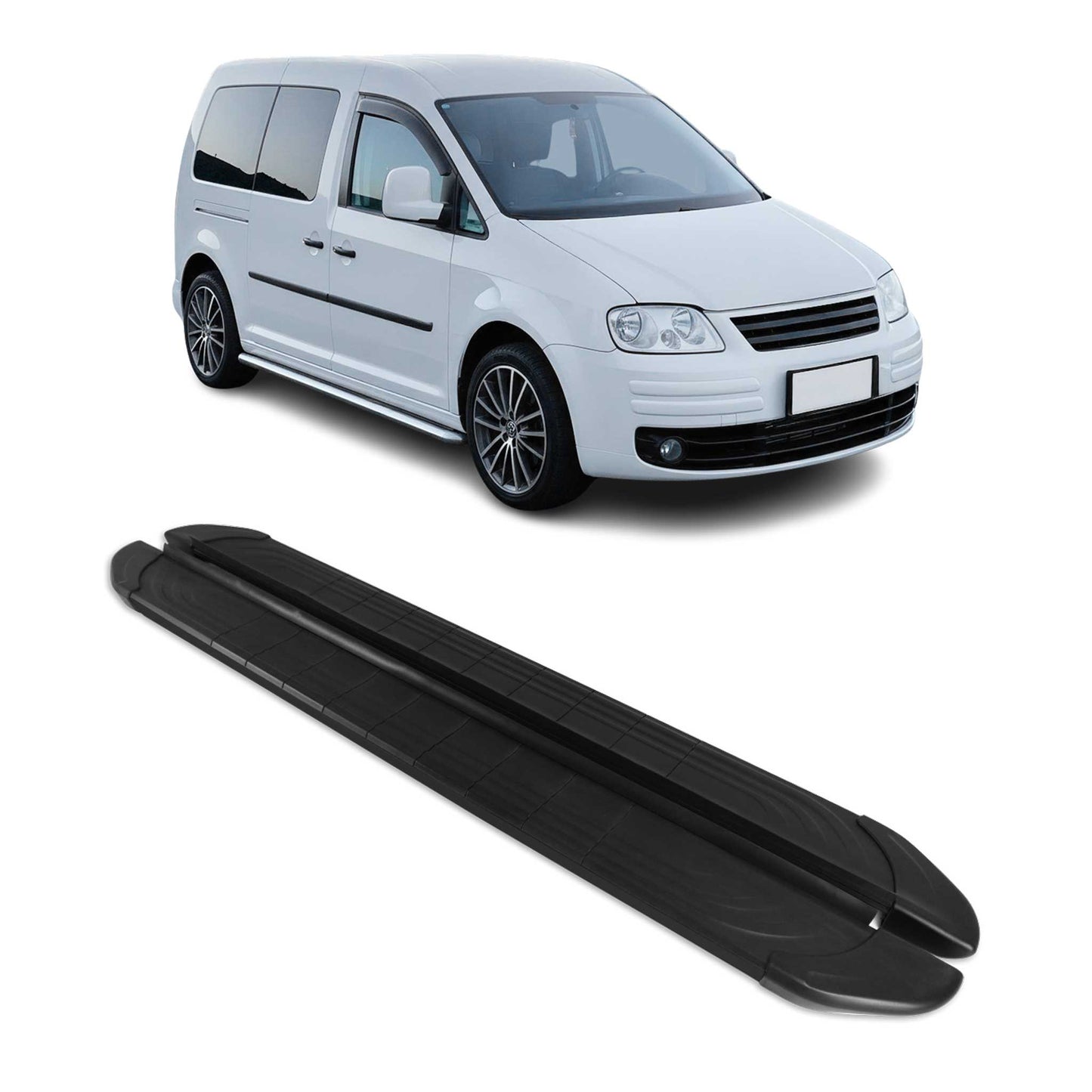 Trittbretter Seitenschweller für VW Caddy Maxi 2003-2020 Aluminium Schwarz 2tlg