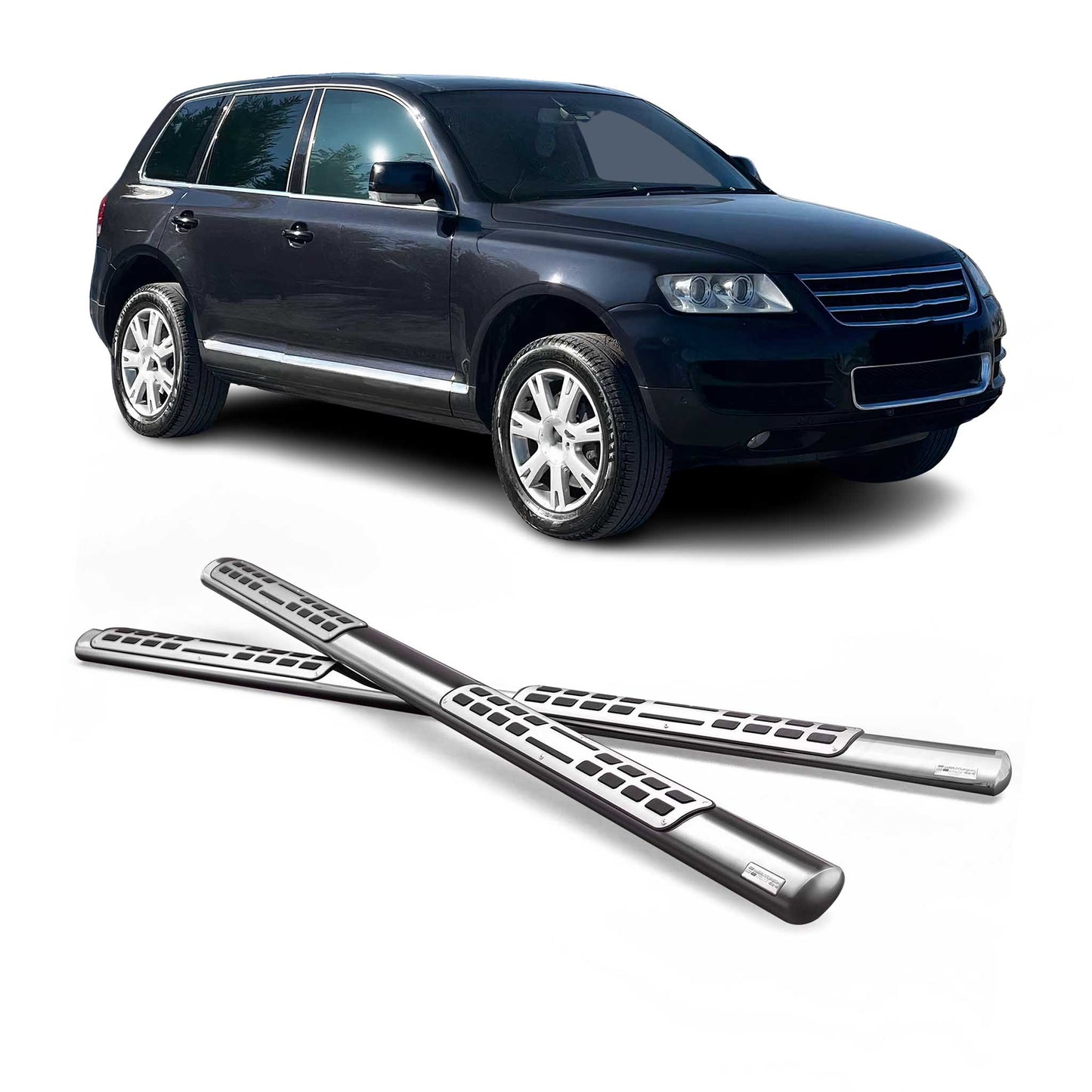 Edelstahl Seitenschweller Schwellerrohre für VW Touareg 2003-2010 Silber