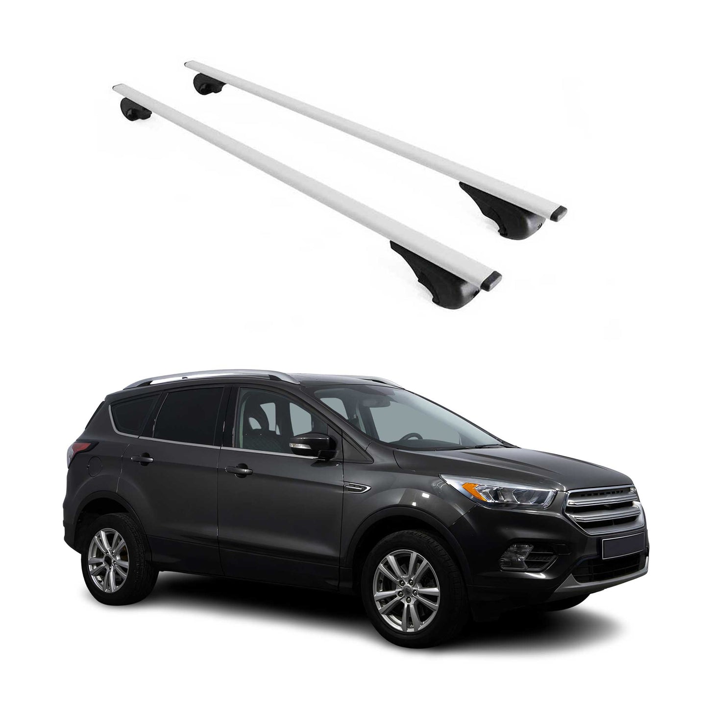 Dachträger Grundtäger für Ford Kuga mk2 Titanium 2013-2019 75kg Metall Silber 2x