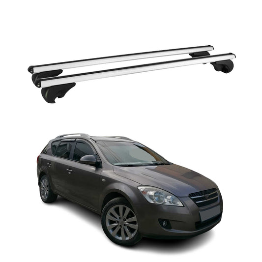Dachträger Grundtäger für Kia Ceed Kombi 2006-2018 75kg Aluminium Silber 2 tlg