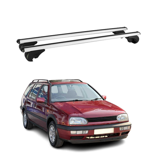 Dachträger Grundtäger für VW Golf Variant 1993-1999 75kg Aluminium Silber 2 tlg
